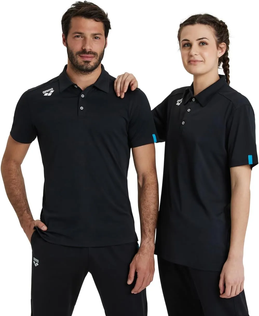 ARENA Unisex Team Solid Polo Shirt Short Sleeve Quick Dry Active Tee Regular Fit Athletic Top Gym Exercise Training