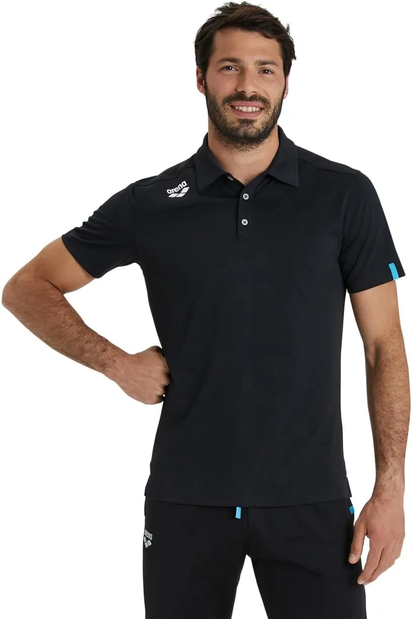 ARENA Unisex Team Solid Polo Shirt Short Sleeve Quick Dry Active Tee Regular Fit Athletic Top Gym Exercise Training