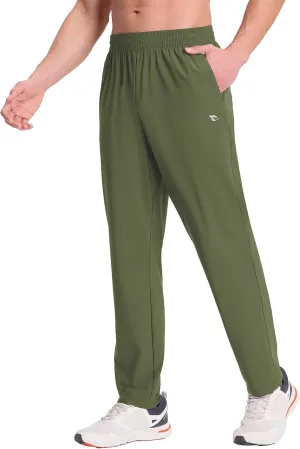 baleaf Men's Athletic Pants with Zipper Pockets Lightweight Quick Dry Tapered Sweatpants for Track, Workout, Jogging, Running