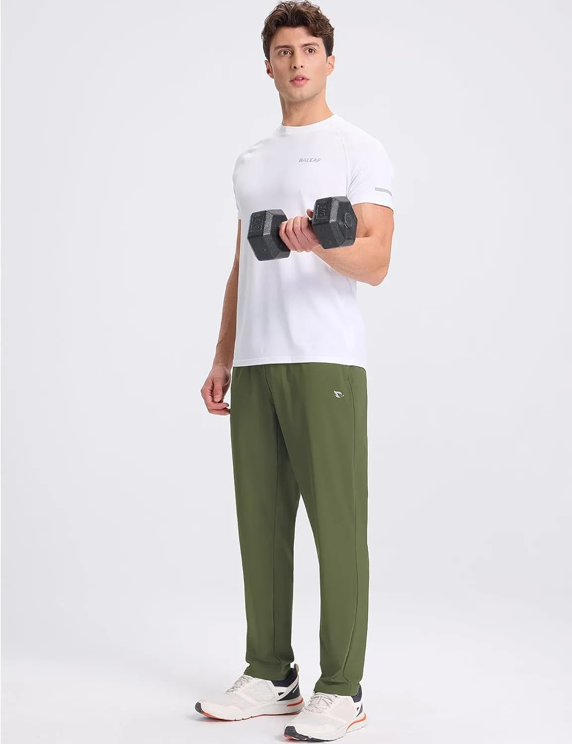 baleaf Men's Athletic Pants with Zipper Pockets Lightweight Quick Dry Tapered Sweatpants for Track, Workout, Jogging, Running