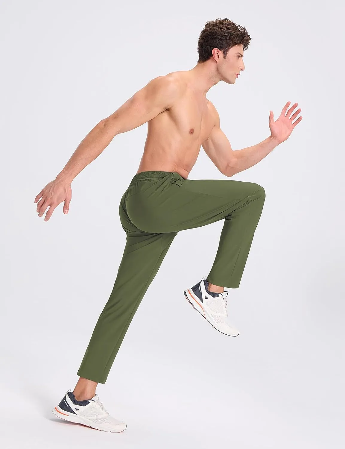 baleaf Men's Athletic Pants with Zipper Pockets Lightweight Quick Dry Tapered Sweatpants for Track, Workout, Jogging, Running