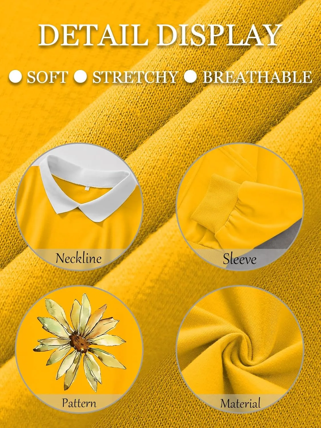Cute Sunflower Graphic Sweatshirts for Teen Girls Funny Flower Collar Pullover Preppy Long Sleeve Tops with Pockets