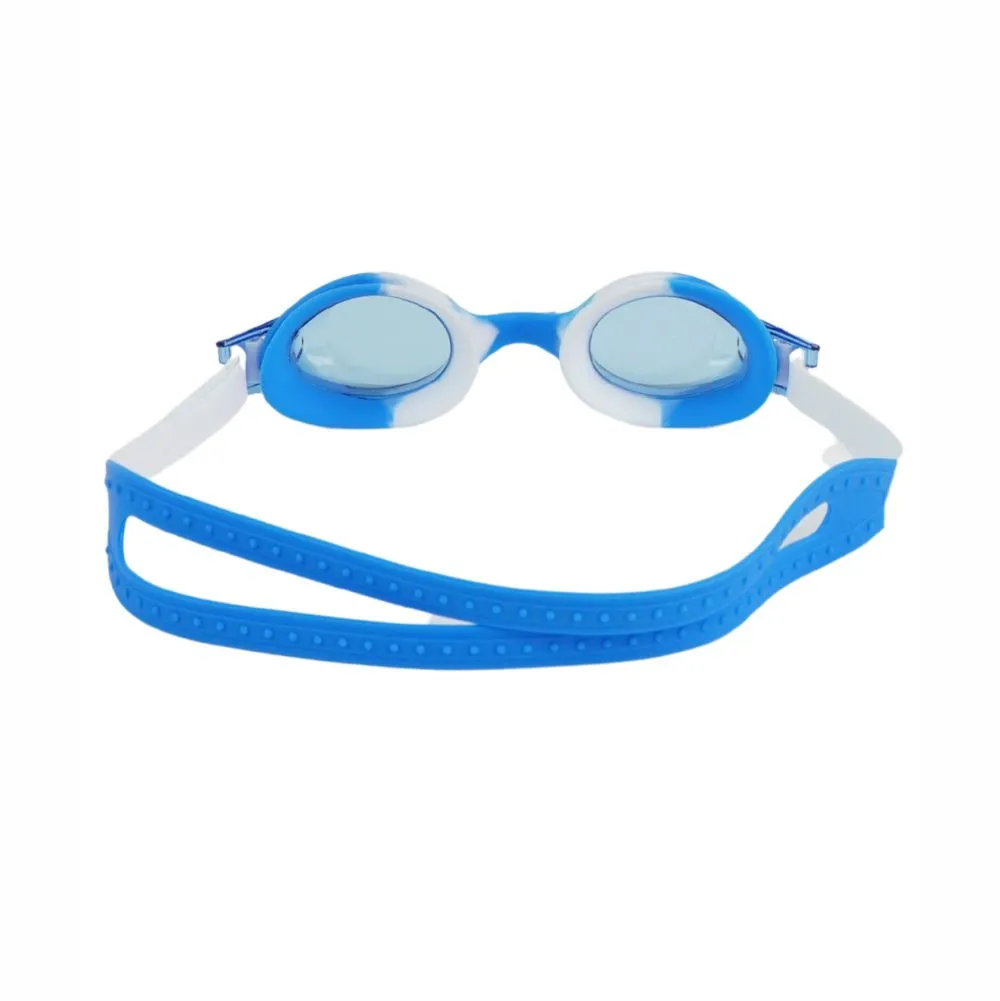 Little Surprise Box ,Tie Dye White with Blue Anti Fog UV Protection Leakproof Design Swim Goggles for Kids, 1yr - 4yrs