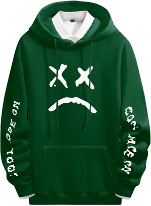 Men's Fleece Pullover Hoodie Sweatshirts Cotton Graphic Casual Streetwear