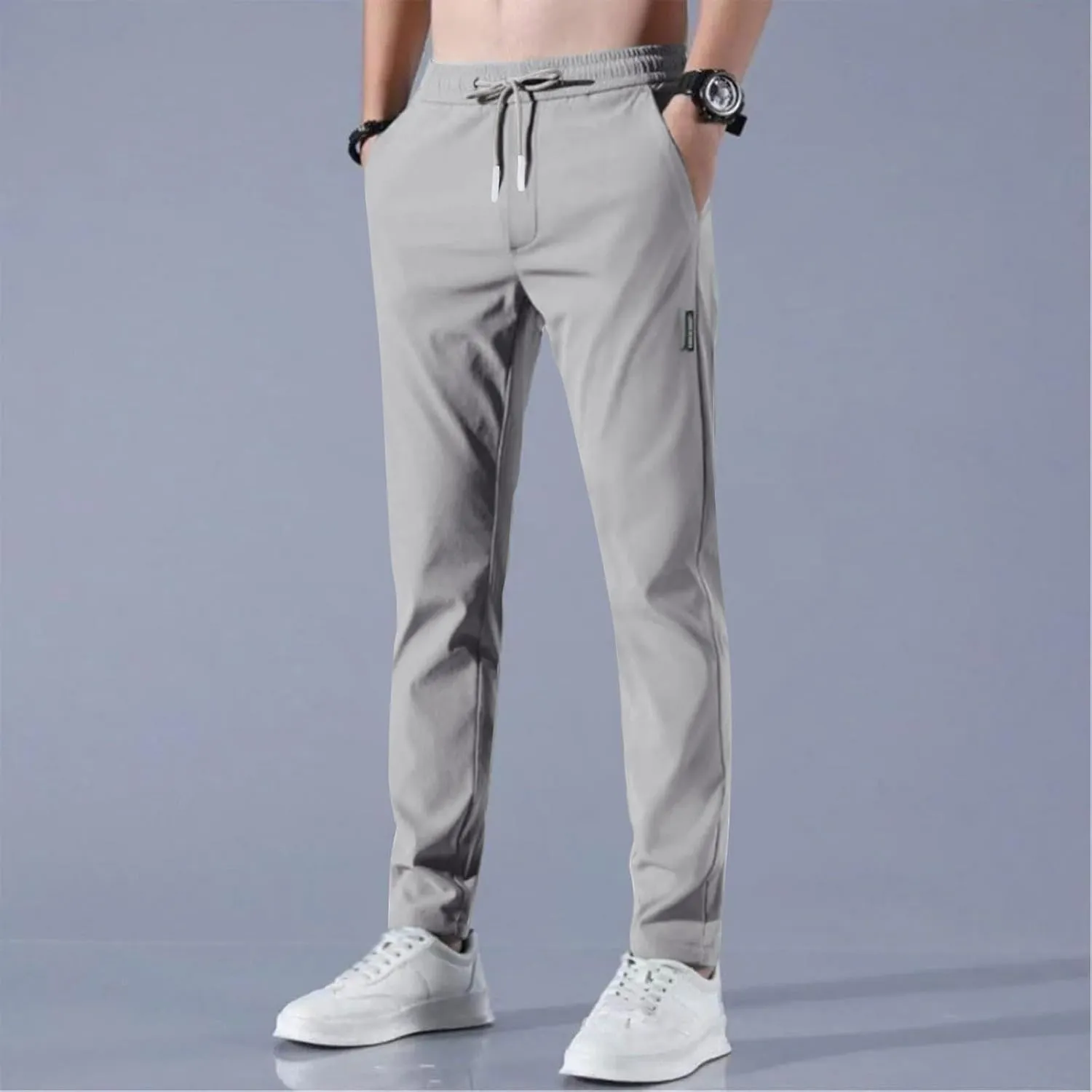 Mens Golf Pants Stretch Relaxed Fit Casual Golf Joggers Lightweight Active Pull On Pants Quick Dry Hiking Trousers
