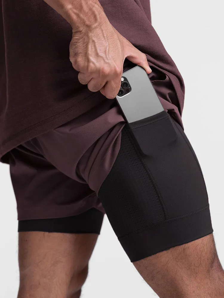 Men's Quick Dry Athletic Shorts With Phone Pockets