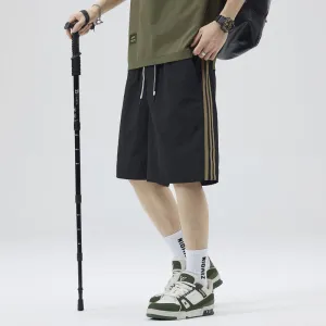 Side Ribbon Striped Quick-dry Casual Shorts Men