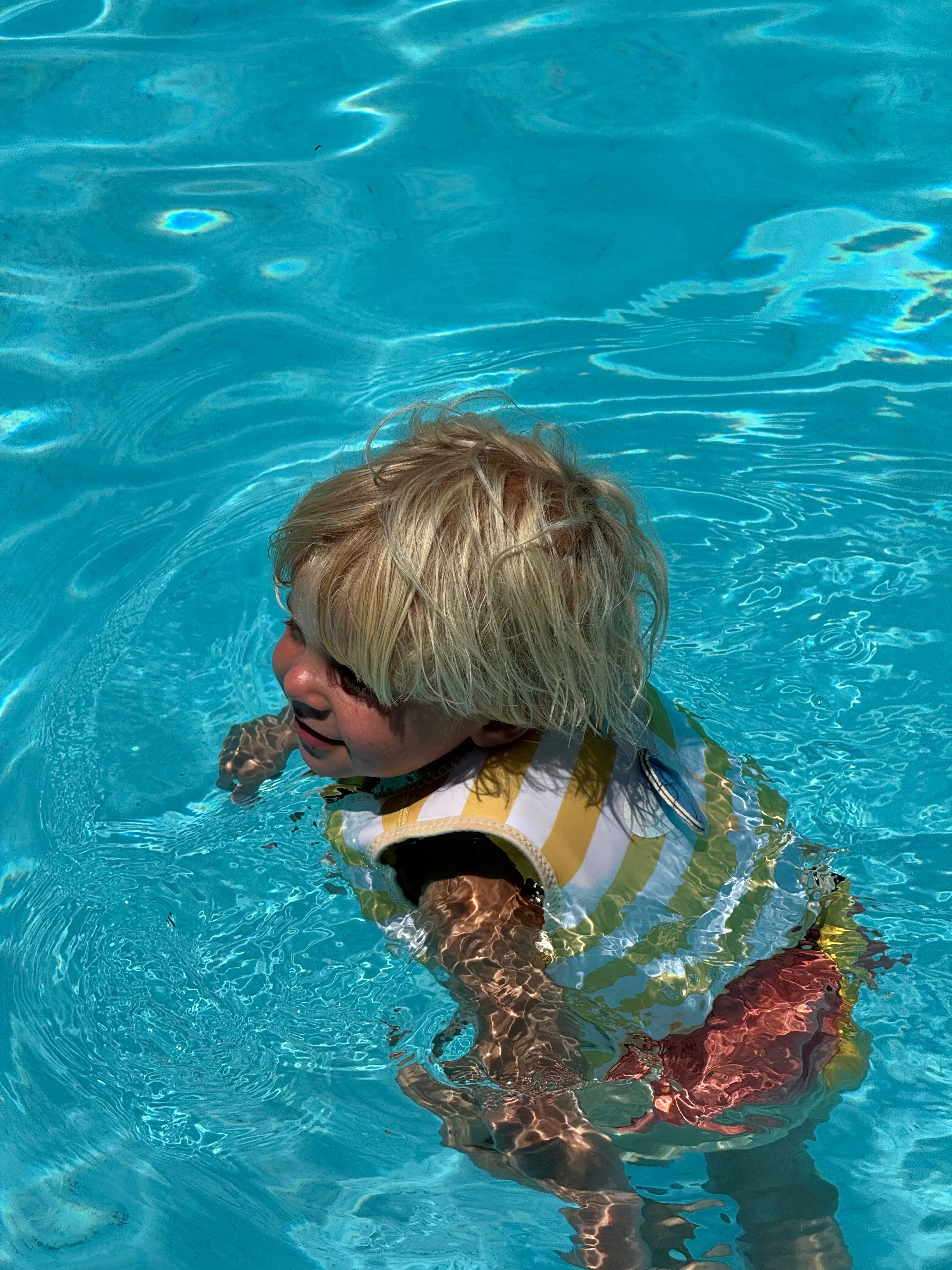 SUNNYLiFE Kids Swim Vest Sid the Seagull Mustard Stripe