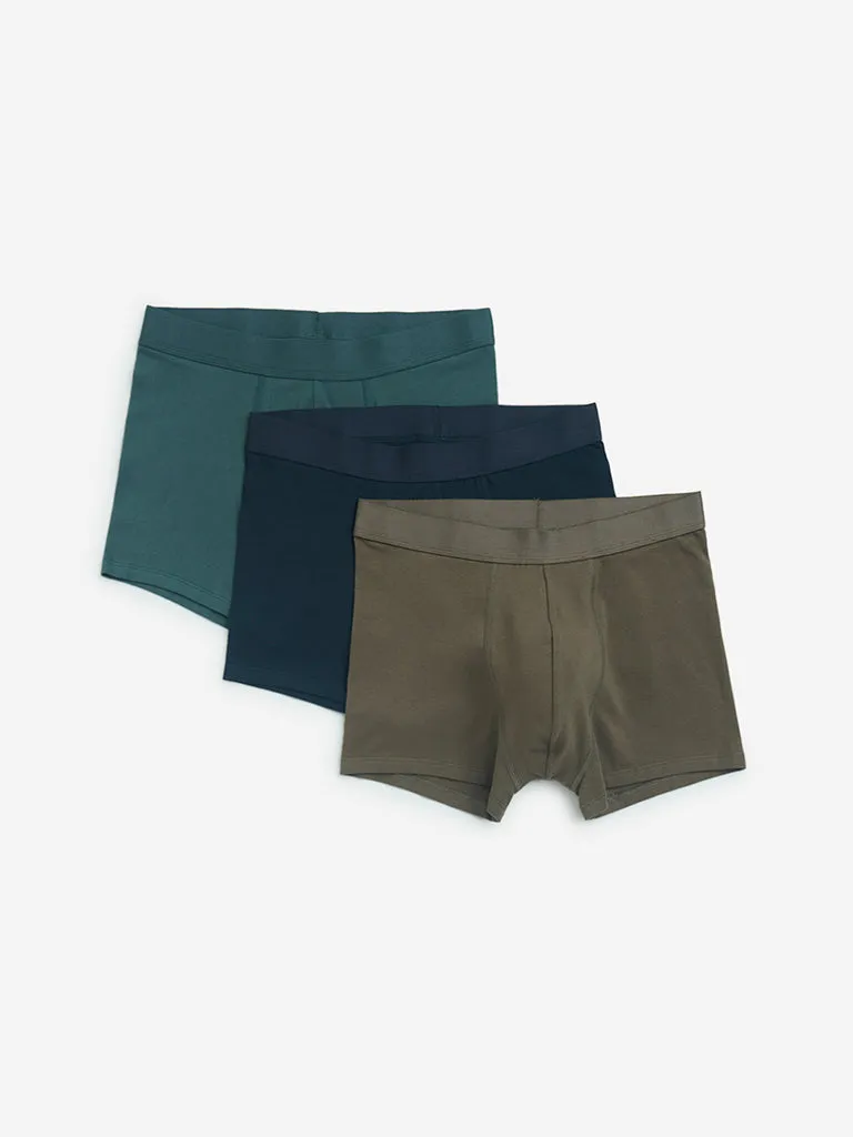 WES Lounge Multicolour Cotton Trunks- Pack of 3