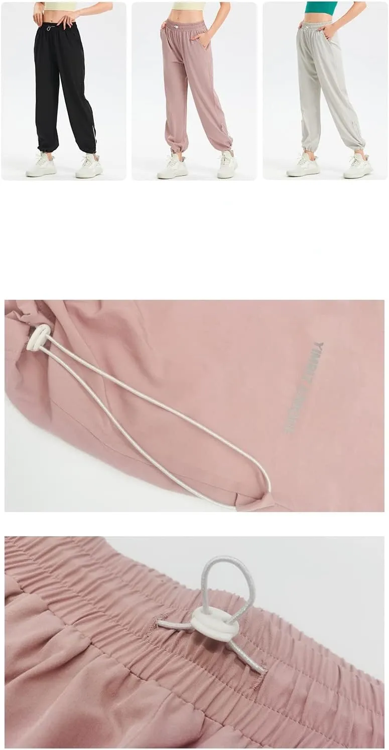 Women's Casual Cinch High Waist Sport Running Jogging Harem Pants Sweatpants Quick Dry Track Trousers