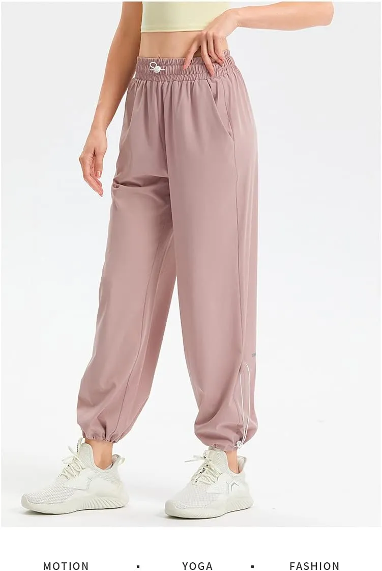 Women's Casual Cinch High Waist Sport Running Jogging Harem Pants Sweatpants Quick Dry Track Trousers