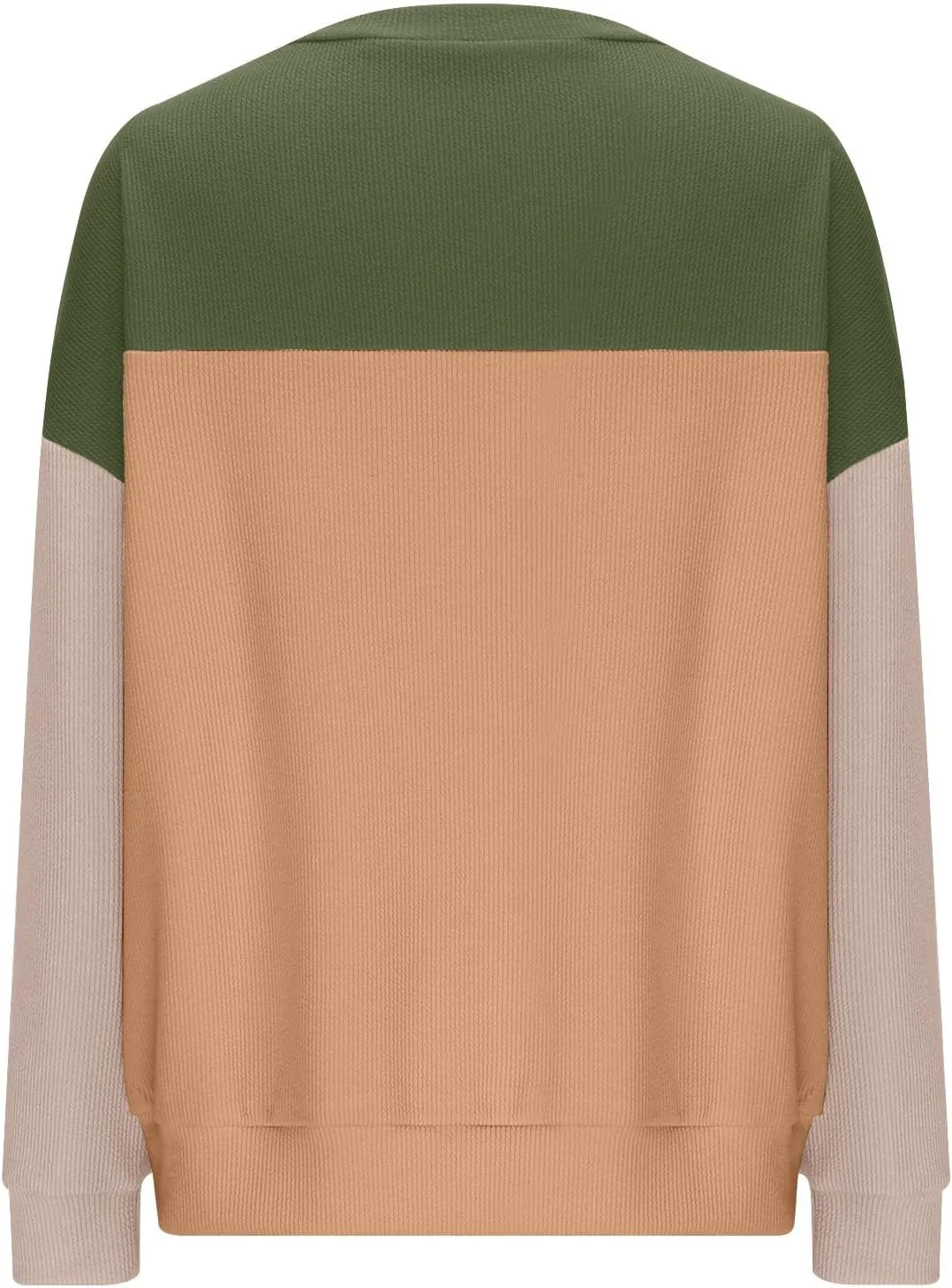 Women's Oversized Color Pullover,2024 Casual Crew Neck Long Sleeve Fleece Sweatshirts, Sweaters Tunic Cute Winter