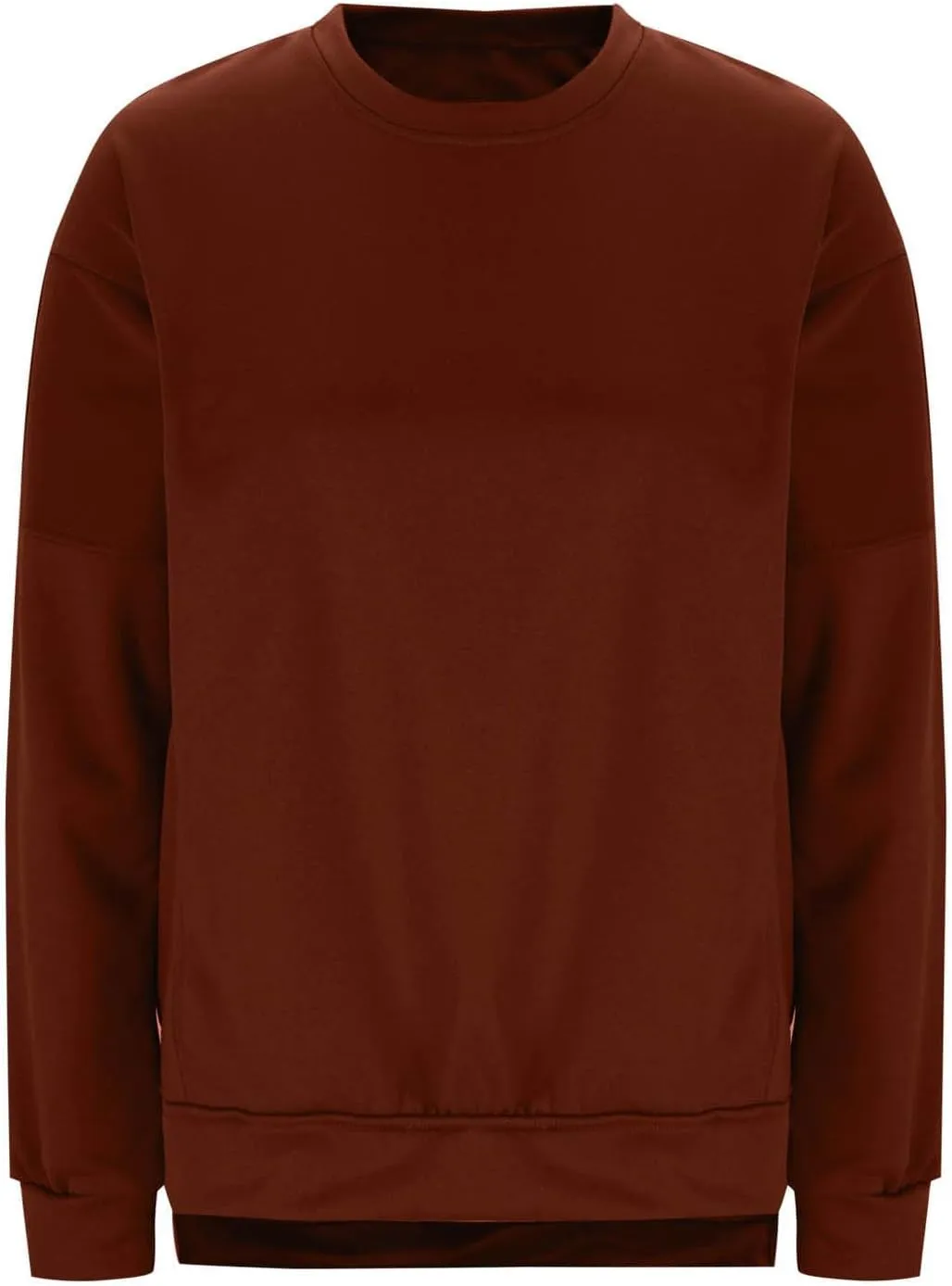 ZDRZK Crewneck Sweatshirts Women Casual Loose Lightweight Thin Fall Outfits Tops Split High Low Hem Long Sleeve Clothes