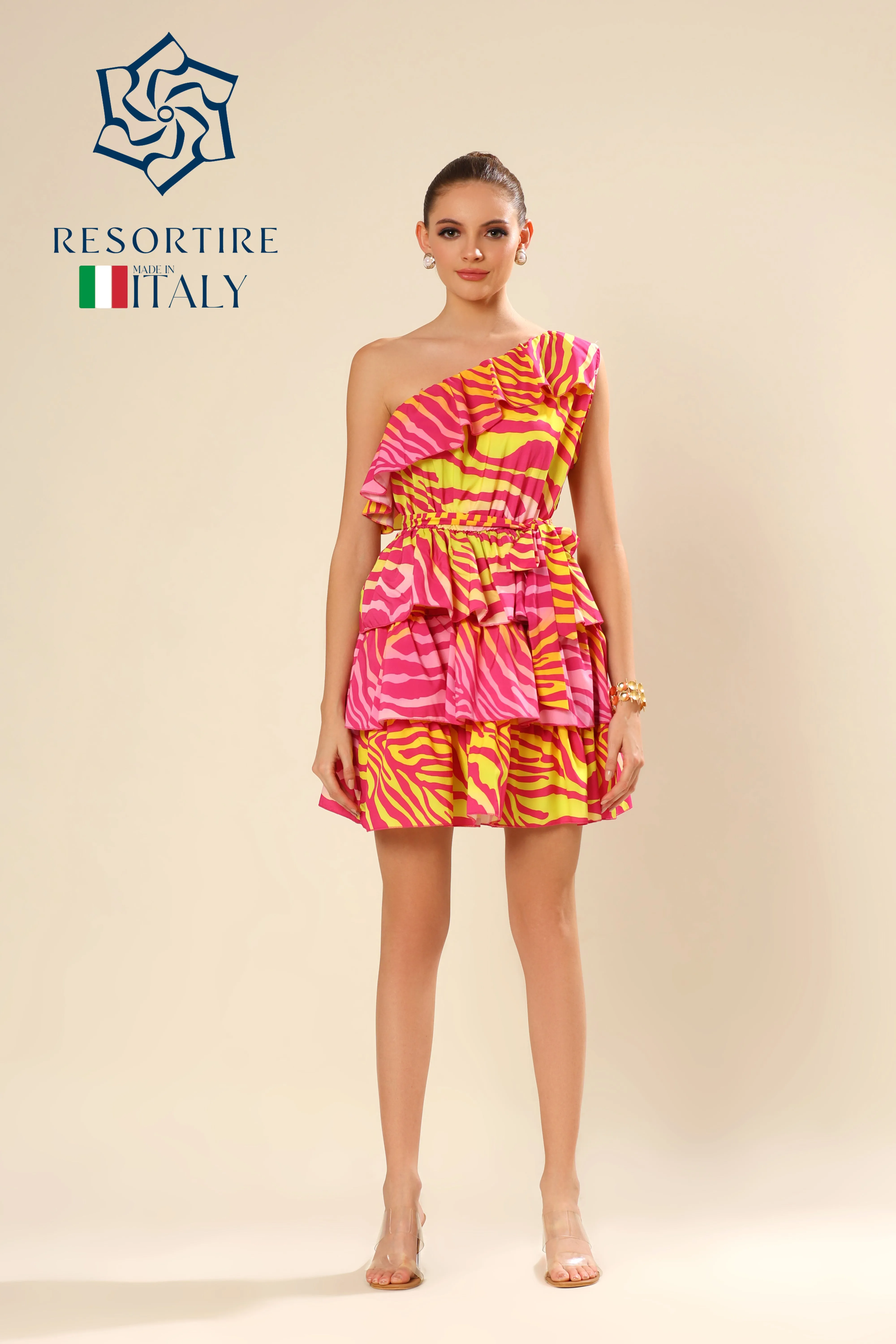 Zesty Zebra Pink Ruffle Temptation Dress