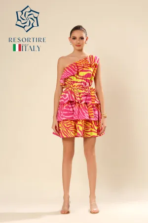 Zesty Zebra Pink Ruffle Temptation Dress